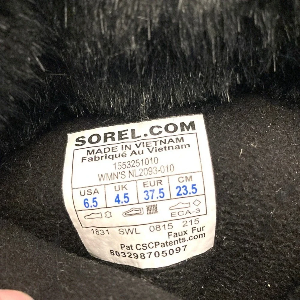 SOREL Waterproof Tivoli High‎ II Winter Boots Black Suede Womens 6.5 Lace Up